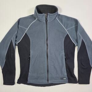 REI Wind Pro Fleece Full Zip Fleece Jacket Women’s Size Medium Gray Black